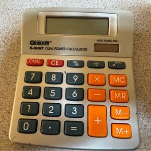 Silver and Orange Dual Power Calculator